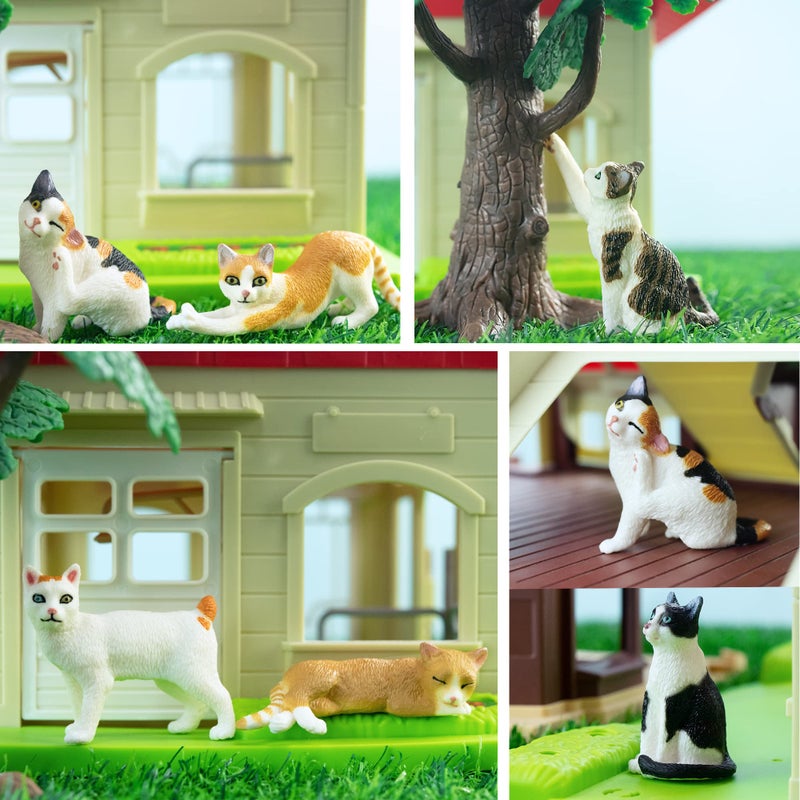 Toymany 8PCS Realistic Cat Figurines, Educational Cat Figures Toy Set, Kitten Easter Eggs Cat Cake Topper Christmas Birthday Gift for Kids Boys Girls Children - Image 2