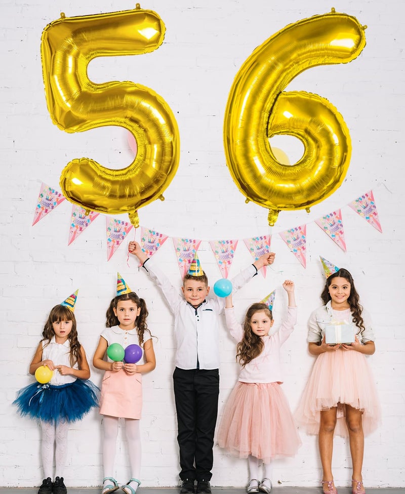 Smlpuame 40 inch Number Balloon 0-9 Gold Large Number 5 Balloons,Digital Balloons for Birthday Party Celebration Decorations Supplies, Helium Foil Number Balloons for Wedding Anniversary - Image 2