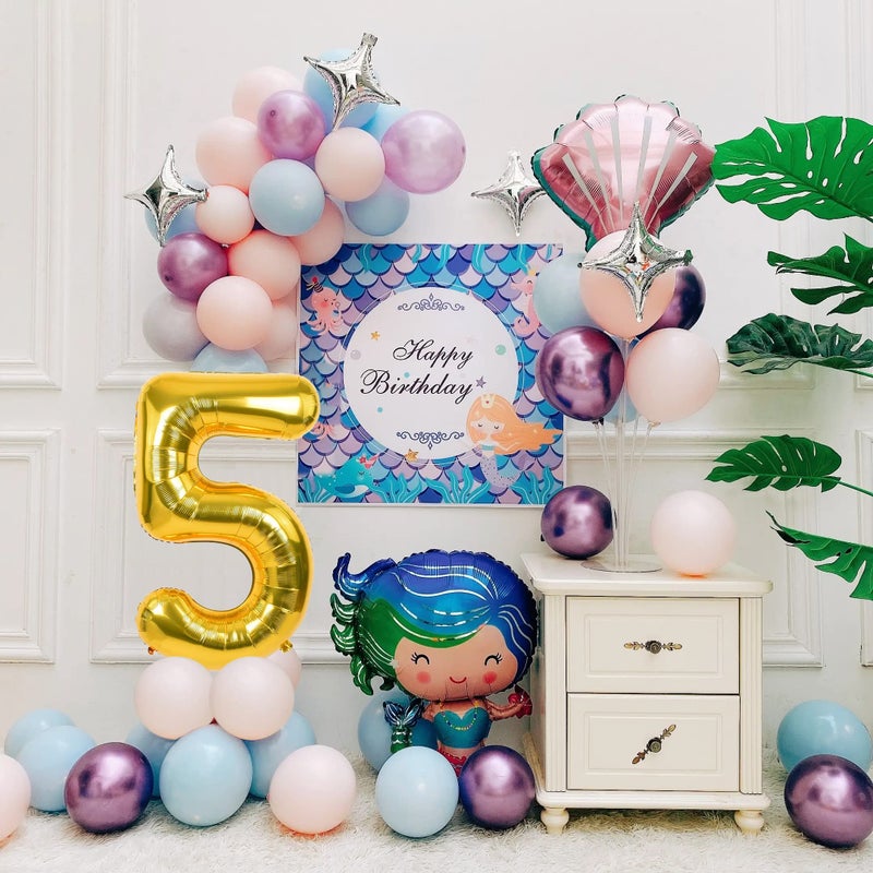 Smlpuame 40 inch Number Balloon 0-9 Gold Large Number 5 Balloons,Digital Balloons for Birthday Party Celebration Decorations Supplies, Helium Foil Number Balloons for Wedding Anniversary - Image 4