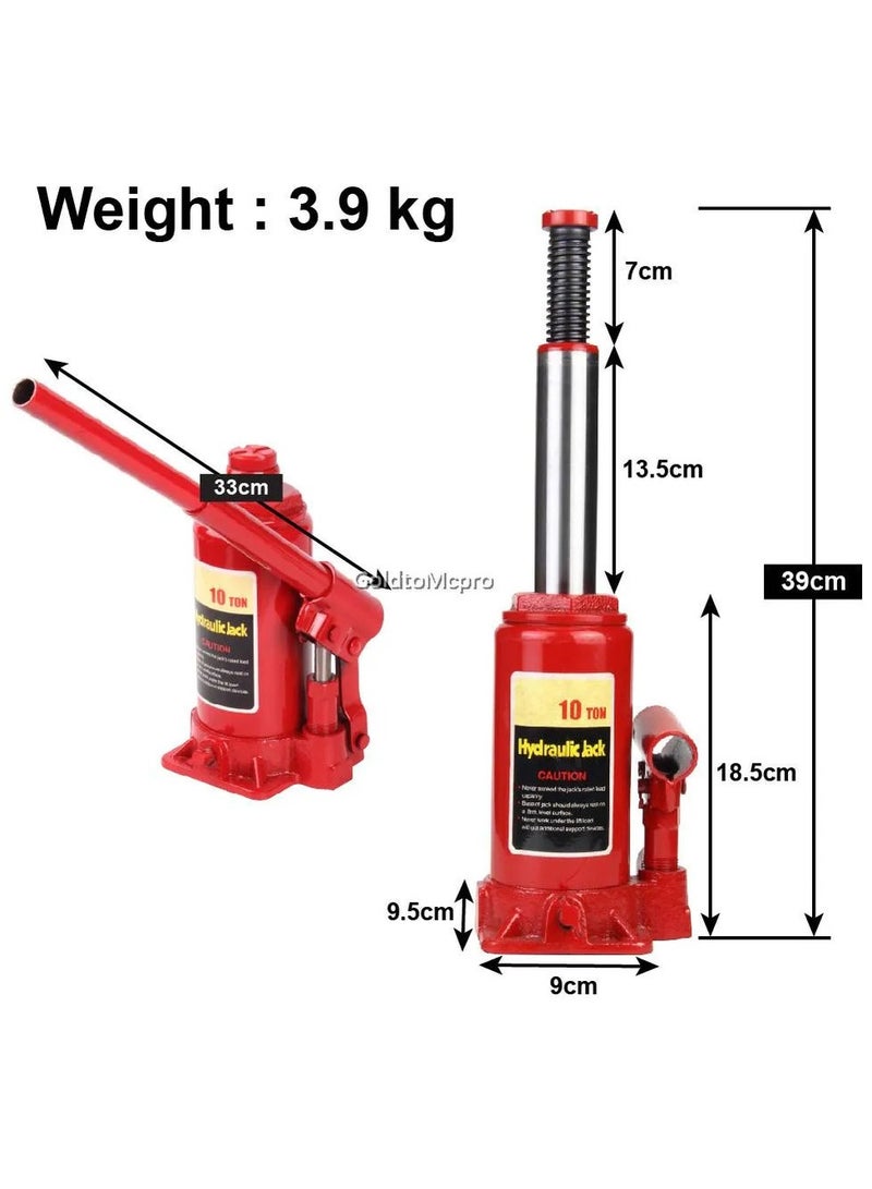 10 Ton Hydraulic Bottle Jack - Heavy Duty Steel Automotive Lifting Jack, Portable Repair Tool for Car, Truck, RV, and More - Image 5