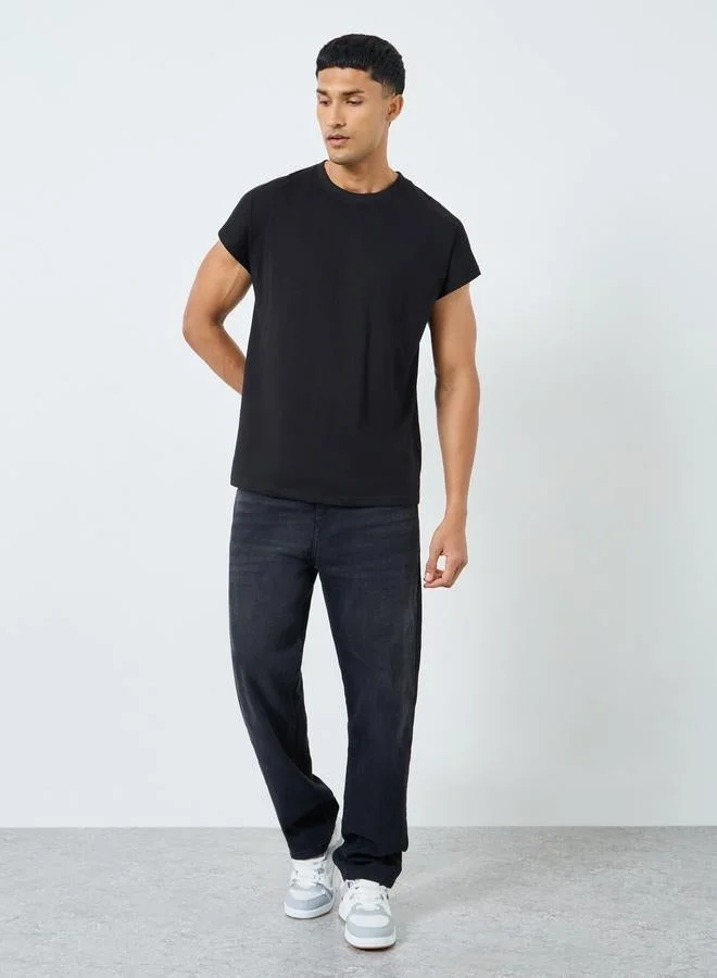 ستايلي تيشيرت جيرسي بلا أكمام بطبعة جرافيك للرجال