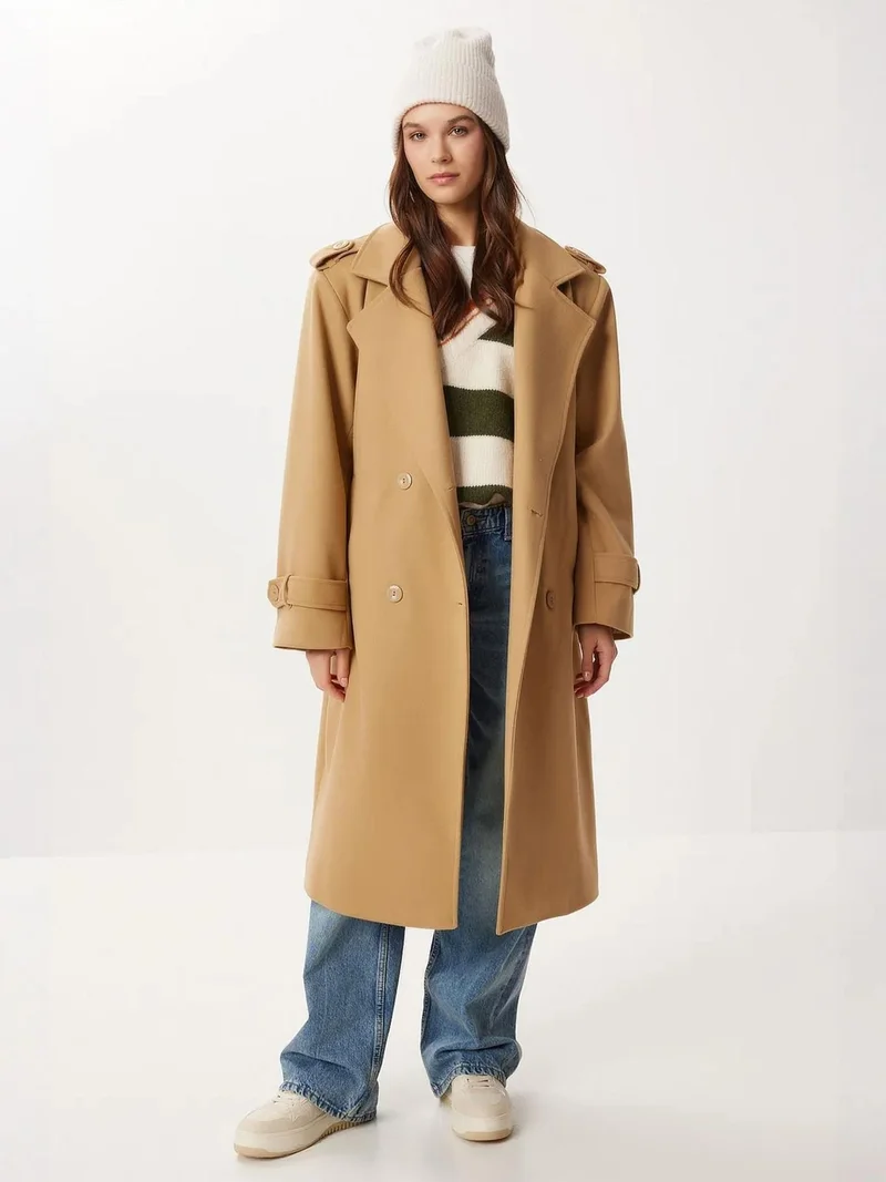 إسطنبول الساحرة ISTANBUL Textured Oversized Double Breasted Overcoat