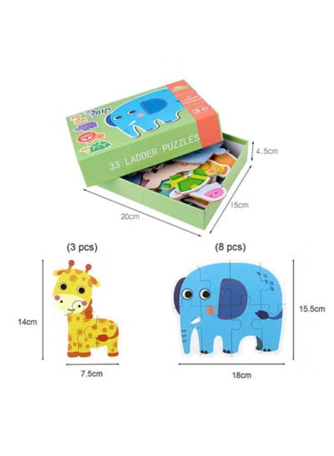 fantasize Puzzles for Toddlers Ages 2 3 4 5 Years Old, Safari Animals Floor Jigsaw Puzzles for Beginner, Educational Gifts for Girls Boys Kids(6 Pack) - Image 5