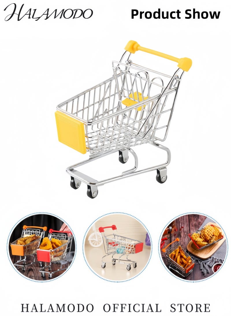 Kid's Mini Shopping Cart Supermarket Handcart Colorful Metal Shopping Utility Cart Storage Toy Desk Accessory u0026 Decoration Gifts for Boys u0026 Girls - Image 5