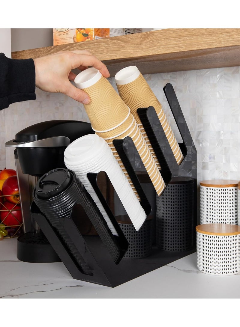  CityRiya-Long موزع الغطاء ، كوب الورق وحامل الغطاء ، موزع كوب الورق ، حامل كوب مع 4 مقصورات ، موزع كوب القهوة المتاح ، حامل كوب من البلاستي - Image 3