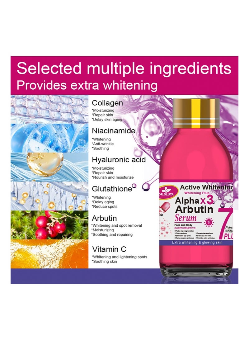 د. جلوتا 125 مل من سيروم AlphaX3 Arbutin لتفتيح البشرة، مزيل فعال للبقع الداكنة، يزيل فرط التصبغ في الوجه والجسم، ويوحد لون البشرة - Image 2