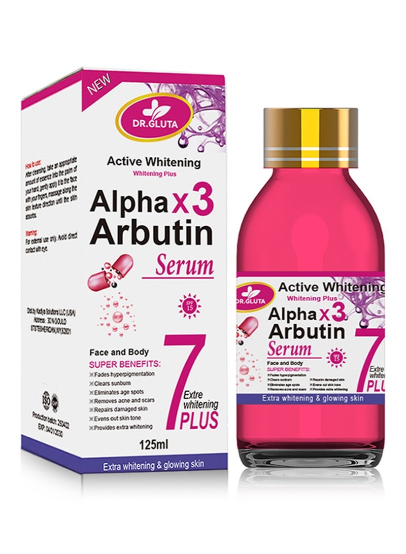 د. جلوتا 125 مل من سيروم AlphaX3 Arbutin لتفتيح البشرة، مزيل فعال للبقع الداكنة، يزيل فرط التصبغ في الوجه والجسم، ويوحد لون البشرة - Image 1