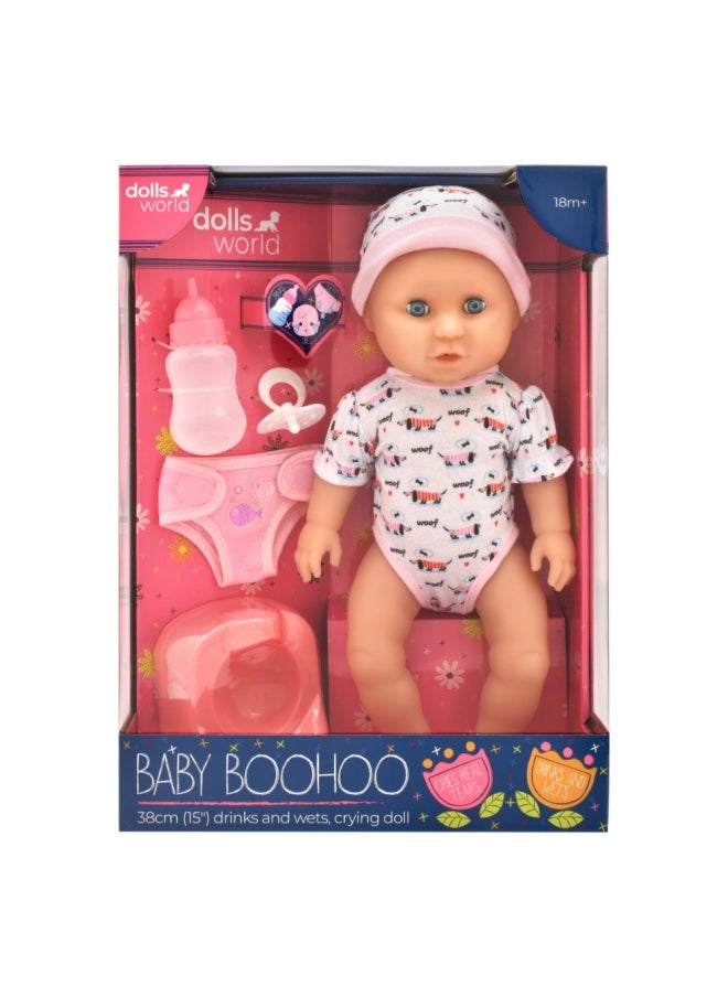 dolls world Baby Boohoo 15 inch Deluxe Vinyl Drink and With et Doll from Peterkin gift for kids of Age above 3 years  - Image 1