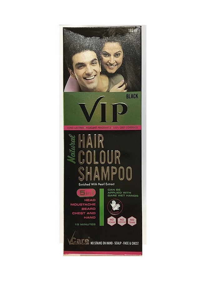 VIP 5-In-1 Shampoo Hair Colour Black 180ml - Image 1
