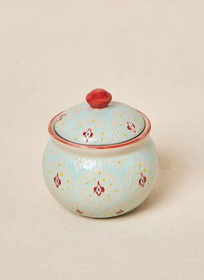 Chumbak Ikat Fusion Storage Jar - Teal, 280ml