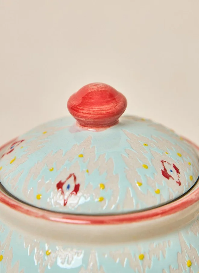 Chumbak  Ikat Fusion Storage Jar - Teal, 280ml  | Best Price UAE