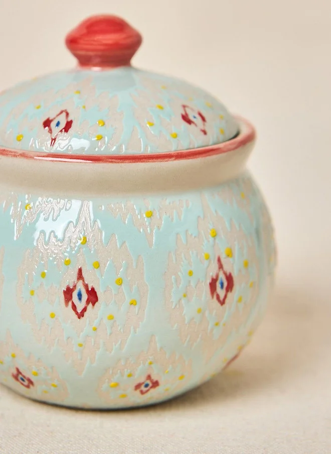 Chumbak  Ikat Fusion Storage Jar - Teal, 280ml  | Best Price UAE