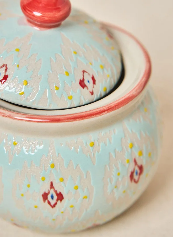 Chumbak  Ikat Fusion Storage Jar - Teal, 280ml  | Best Price UAE