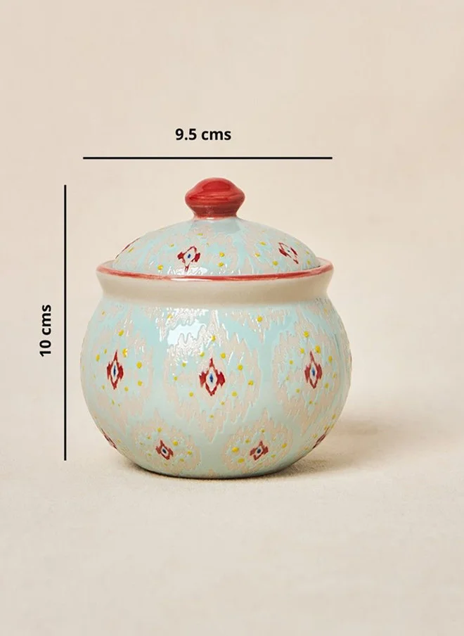 Chumbak  Ikat Fusion Storage Jar - Teal, 280ml  | Best Price UAE
