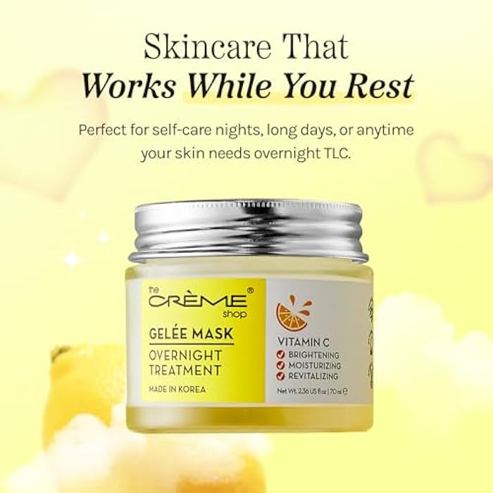 The Crème Shop Korean Skincare | Overnight Gel Mask for Moisturizing and Hydrating, Anti-Aging, Relief facial skin care - 2.36 oz (Vitamin C) - Image 5