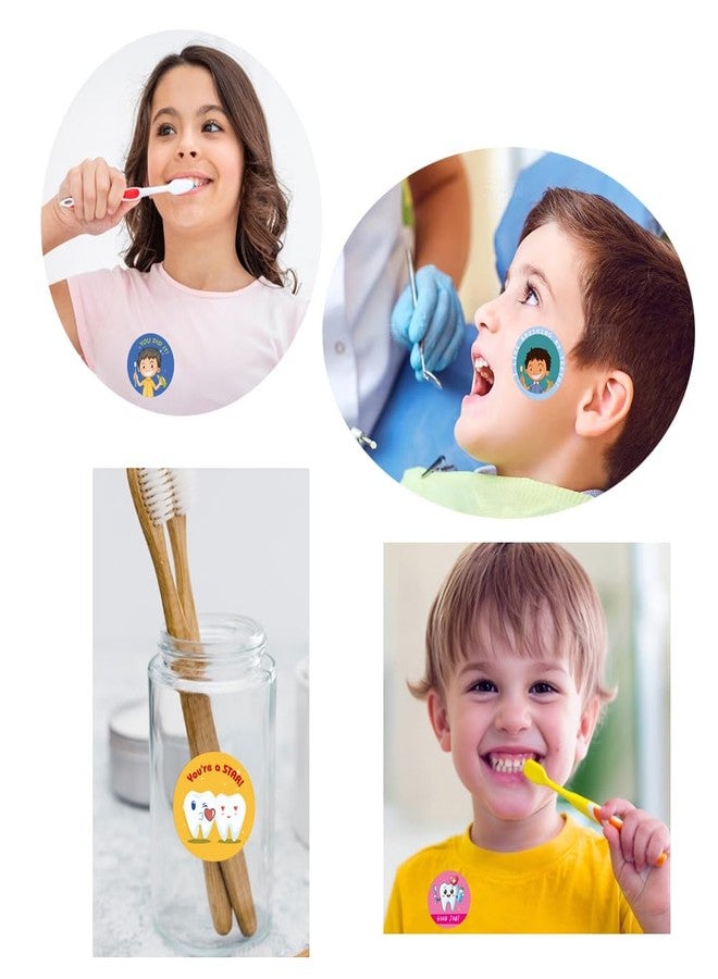 Airgoesin 1000pcs 1.5 inch Tooth Stickers Reward Cute Stickers Dental Reward Gift, Prizes and Giveaways for Teacher Reward School Supplies Incentives Cartoon Party Favor Sticker (16 Styles) - Image 3