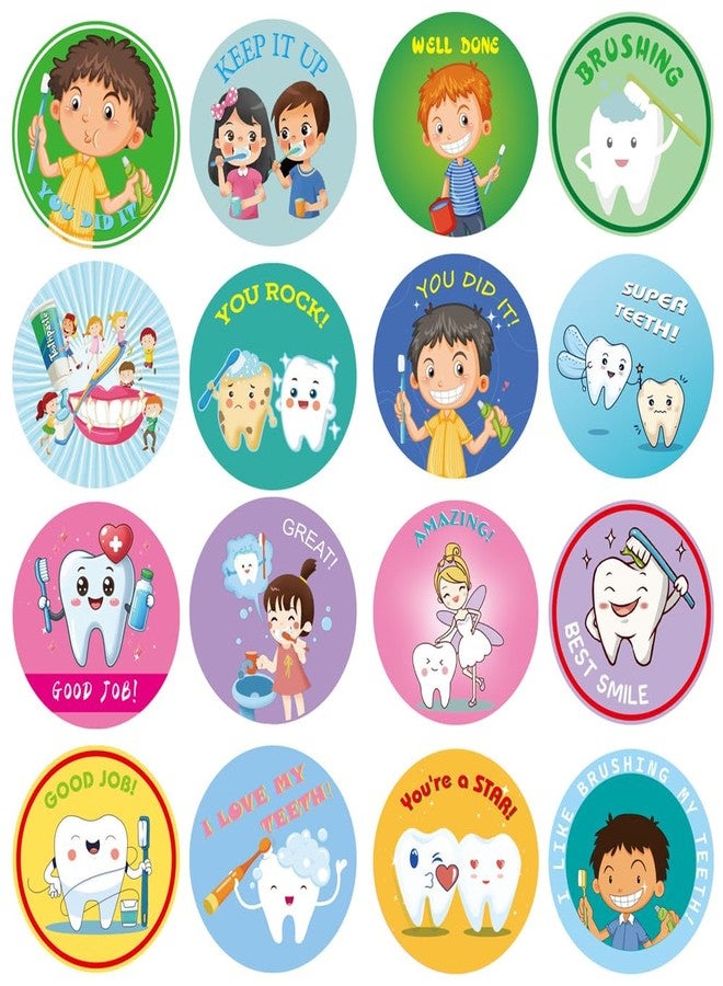 Airgoesin 1000pcs 1.5 inch Tooth Stickers Reward Cute Stickers Dental Reward Gift, Prizes and Giveaways for Teacher Reward School Supplies Incentives Cartoon Party Favor Sticker (16 Styles) - Image 2