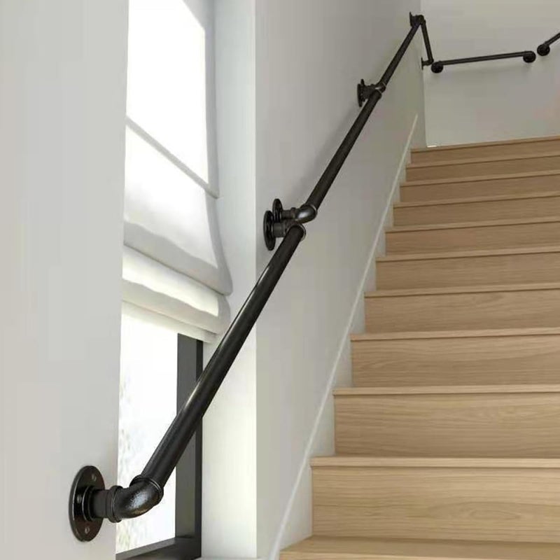 Wall Mount Staircase Handrail 30cm Metal Hand Rail Indoor Safety Railing with Non-Slip Steel Pipe Support for Home and Loft Steps, White and Black Random - Image 4