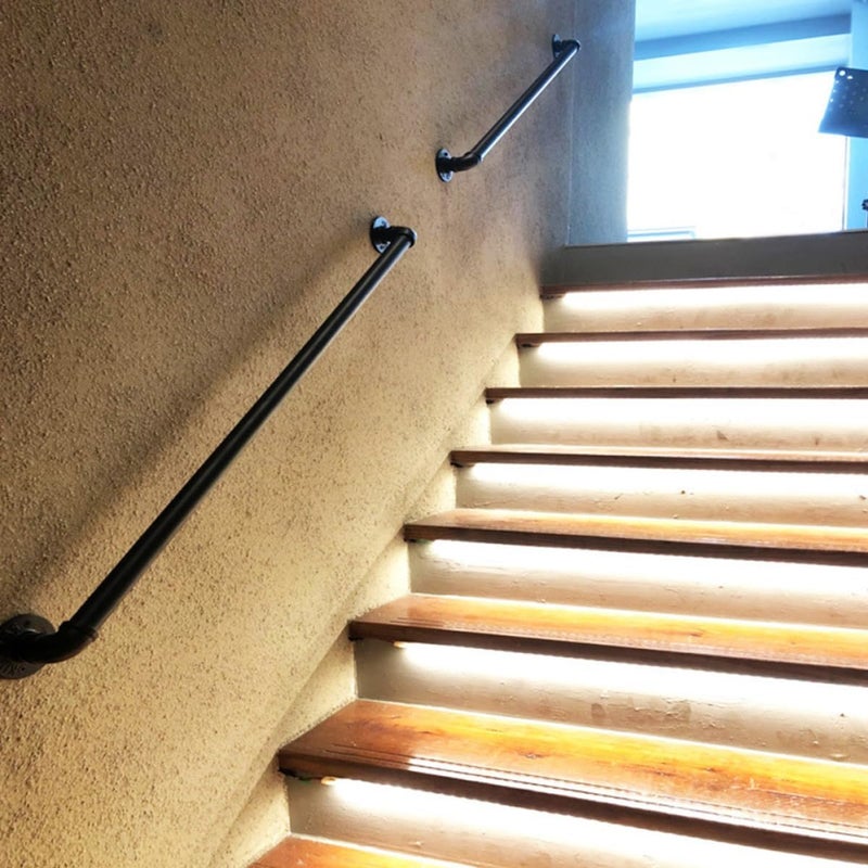Wall Mount Staircase Handrail 30cm Metal Hand Rail Indoor Safety Railing with Non-Slip Steel Pipe Support for Home and Loft Steps, White and Black Random - Image 5