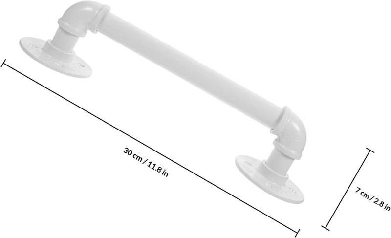 Wall Mount Staircase Handrail 30cm Metal Hand Rail Indoor Safety Railing with Non-Slip Steel Pipe Support for Home and Loft Steps, White and Black Random - Image 2