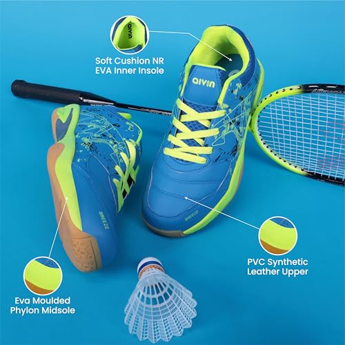 Aivin Breeze Men’s Badminton Shoes (Non-Marking) I Lightweight & Durable Indoor Sports Shoes for Squash, Table Tennis Blue - Image 4