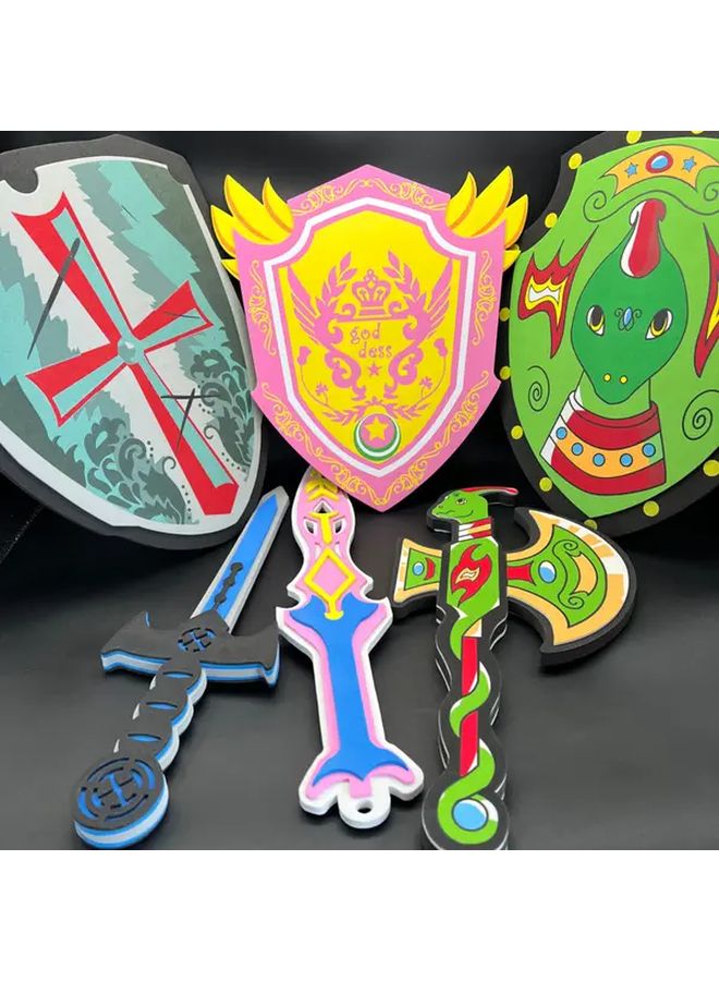 EVA Simulation Foam Sword And Shield Set Costume Party Weapon Toy For Collectors Holiday Gift - Image 1