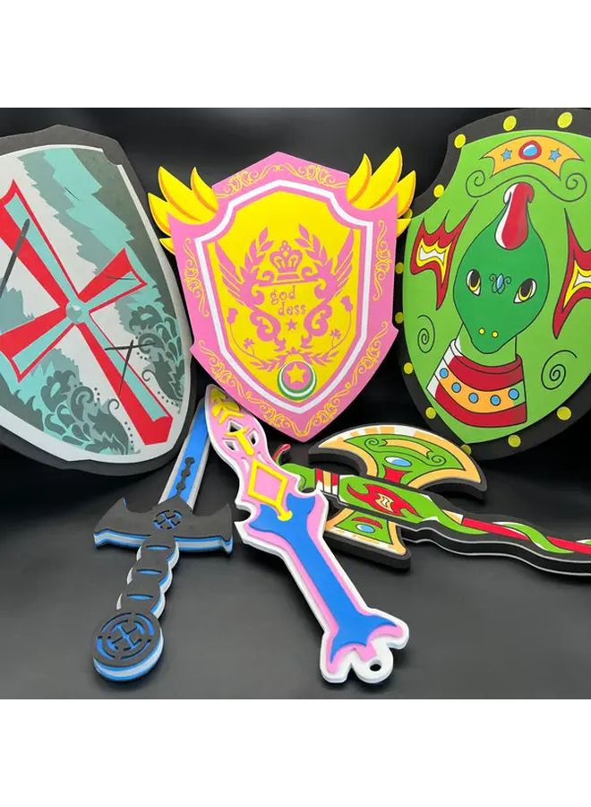 EVA Simulation Foam Sword And Shield Set Costume Party Weapon Toy For Collectors Holiday Gift - Image 4