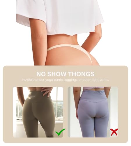 DEANGELMON Seamless G-string Thongs for Women - No Show Thong Underwear Low Rise Stretch Panties Workout Pack (8P1,M) - Image 3
