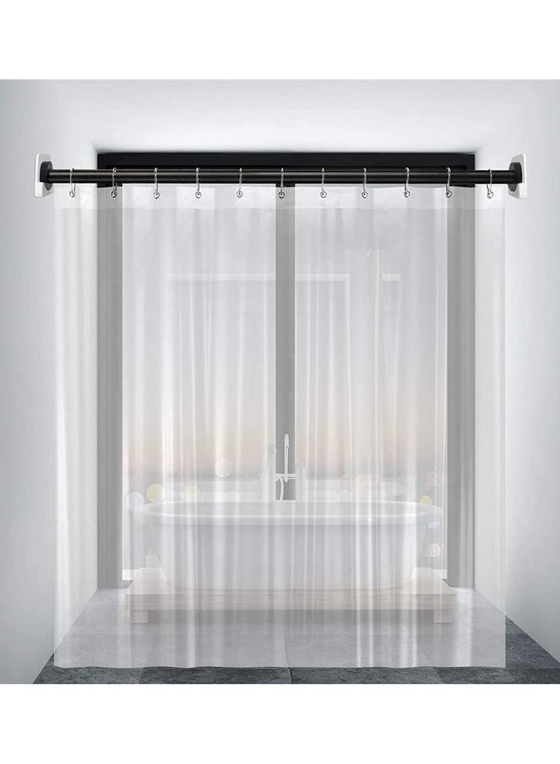 2 Piece Adhesive Curtain Rod Brackets, Shower Curtain Rod Mounting Bracket for Wall Adhesive Shower Rod Tension Holder, White Tension Bracket - Image 4