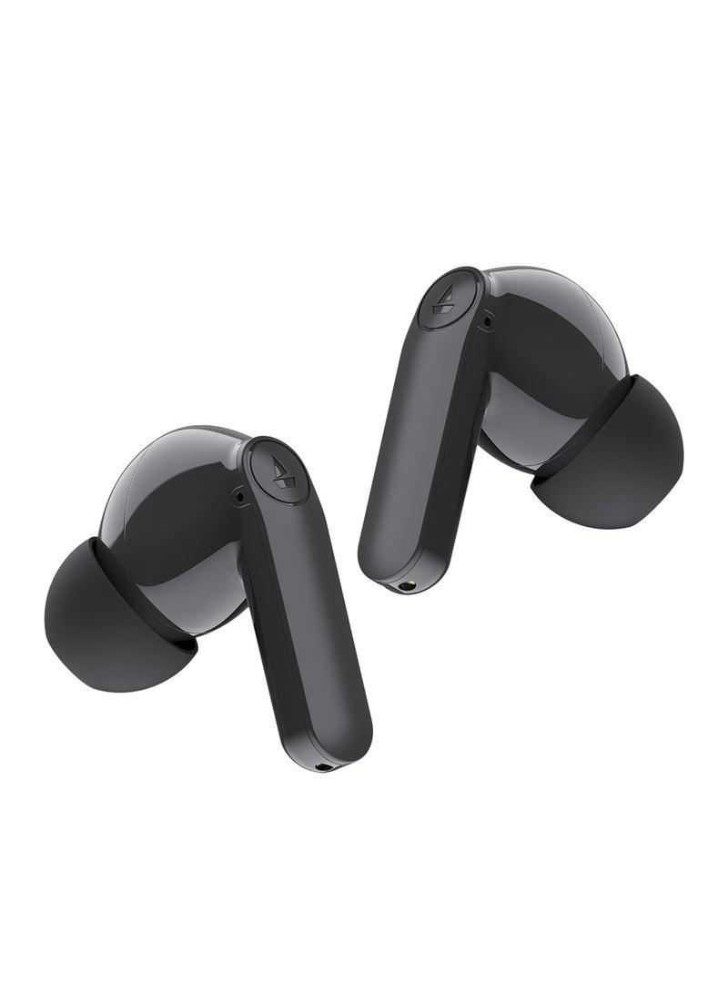 Airdopes 131 PRO Wireless Earbuds – 45 Hours Playback with ASAP Charge, 11mm Dynamic Drivers, Quad Mic with ENx Noise Cancellation, Bluetooth 5.3, Instant Wake & Pair, Ergonomic In-Ear Fit – Active Black – High Bass Earbuds for iPhone & Android - Image 1