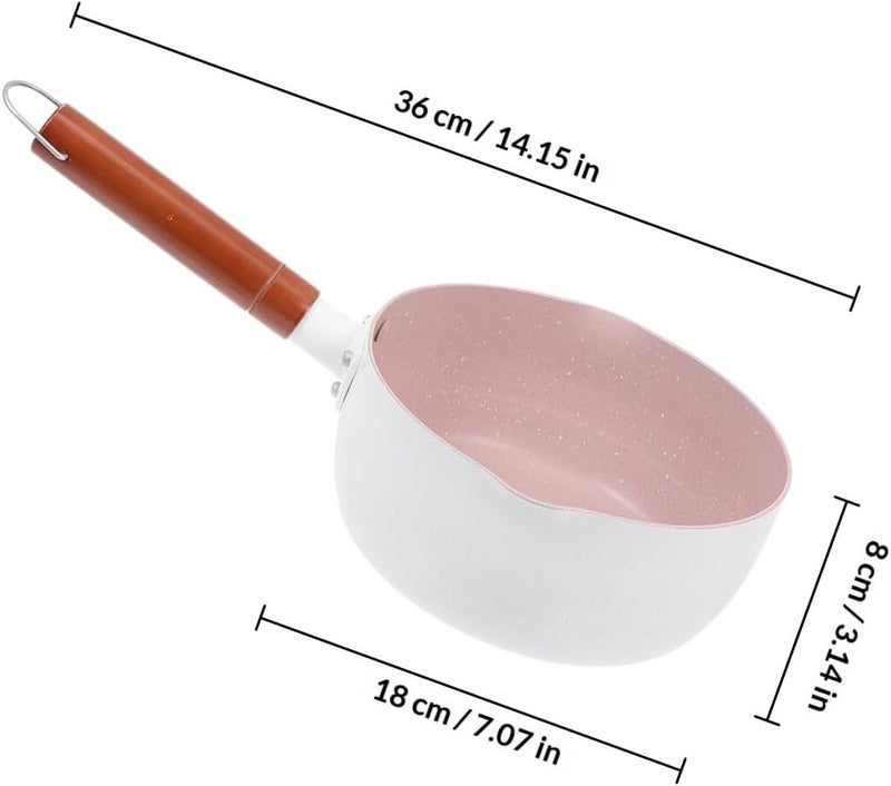 Japanese Style 20cm Maifan Stone Milk Pan Food Soup Cooking Pot White Aluminium Saucepan for Household Cooking - Image 2