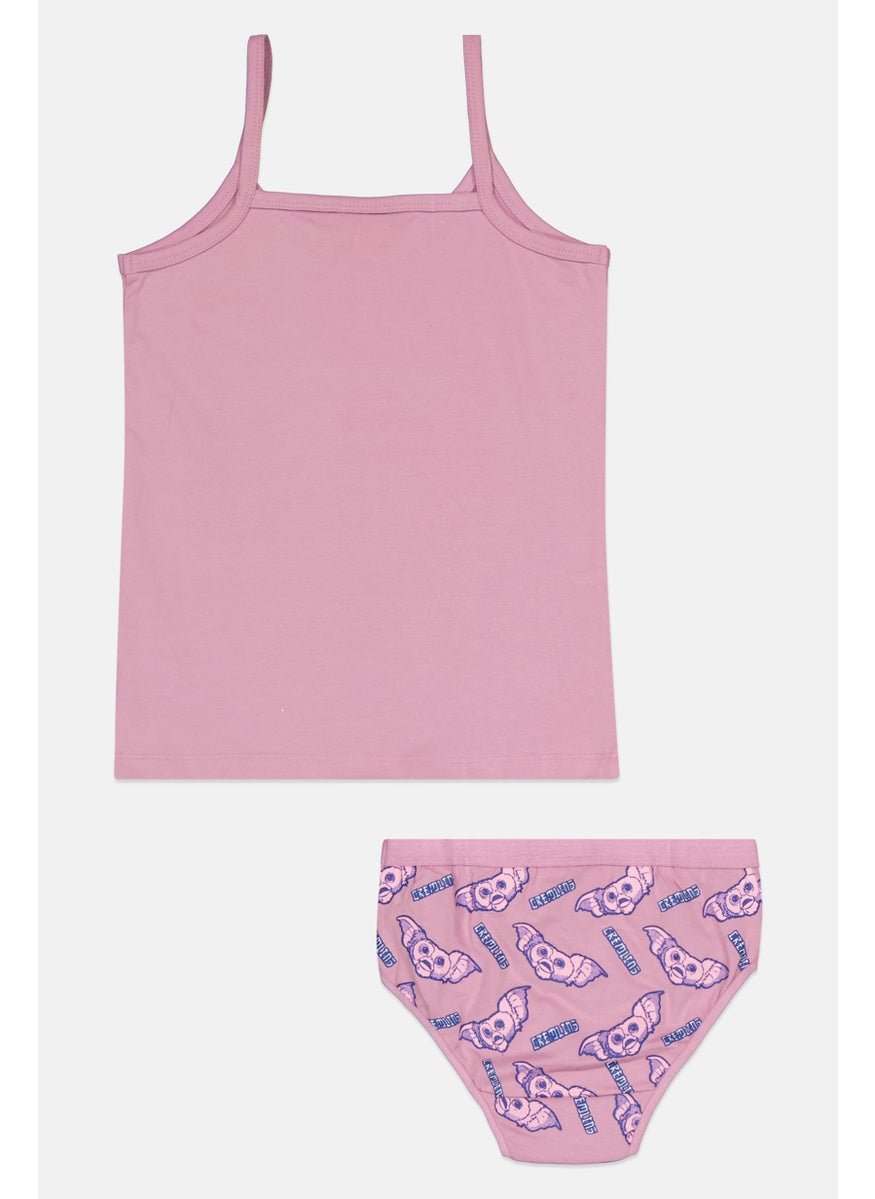 Gremlins Kids Girl 2 Pieces Gizmo Tank Top And Brief Set, Mauve  - Image 2