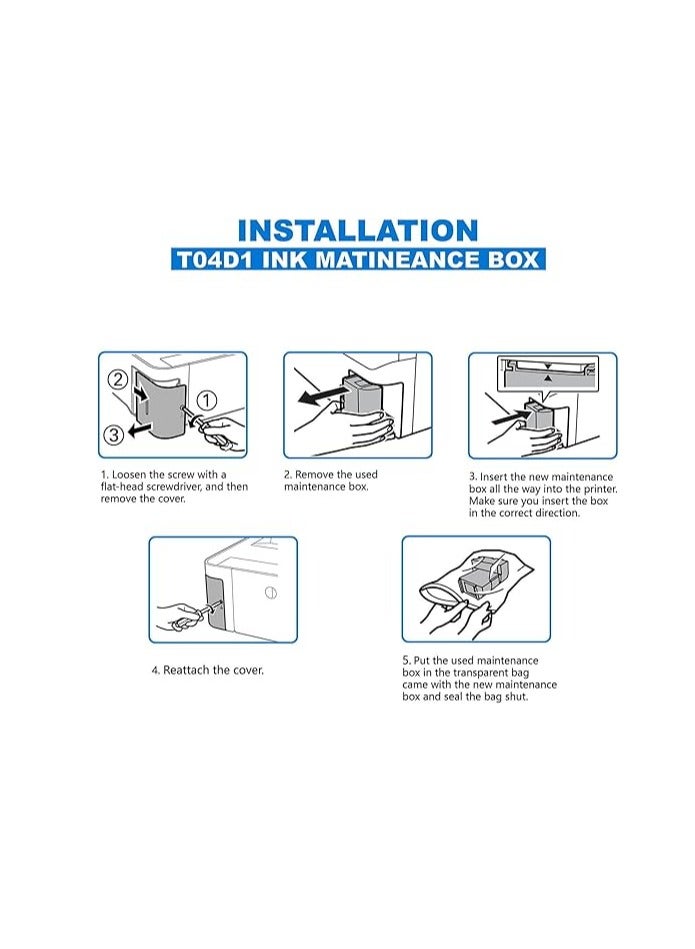Terabyte Compatible T04D1 Ink Waste Tank - Maintenance Box for Epson L6190 L6160 L6170 L6260 L6270 L6290 M1140 M2140 M3170  - Image 5