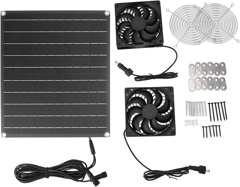 15W 12V Solar Exhaust Fan IPX7 Waterproof For Chicken Coop Greenhouse Pet House Ventilation - Image 1