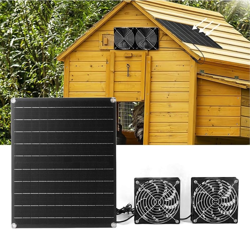 15W 12V Solar Exhaust Fan IPX7 Waterproof For Chicken Coop Greenhouse Pet House Ventilation - Image 4