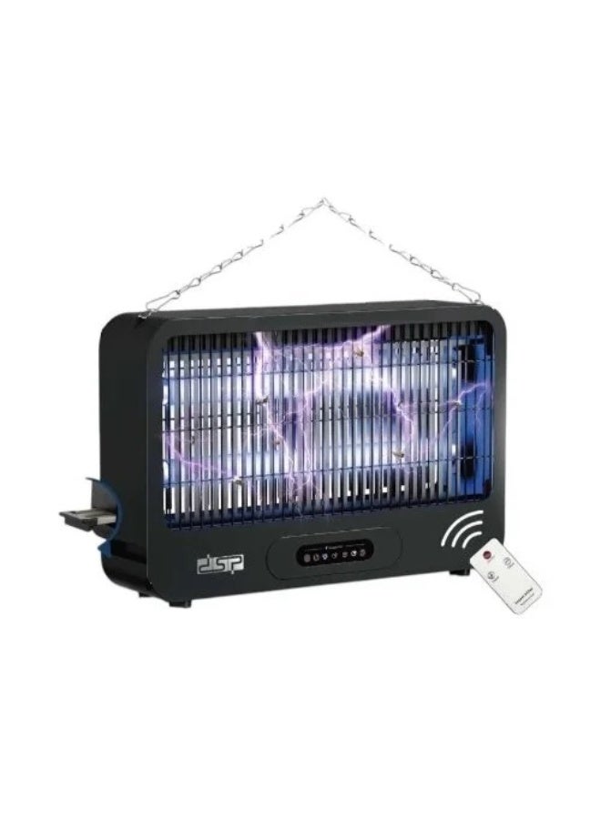 DSB DSP 20W Electric Insect Killer, Powerful Insect Attraction Lamp – A powerful device for eliminating mosquitoes and flies without chemicals, safe for home use, with accessories (remote control, cleaning brush, hanging chain) KD3099 - Black - Image 1