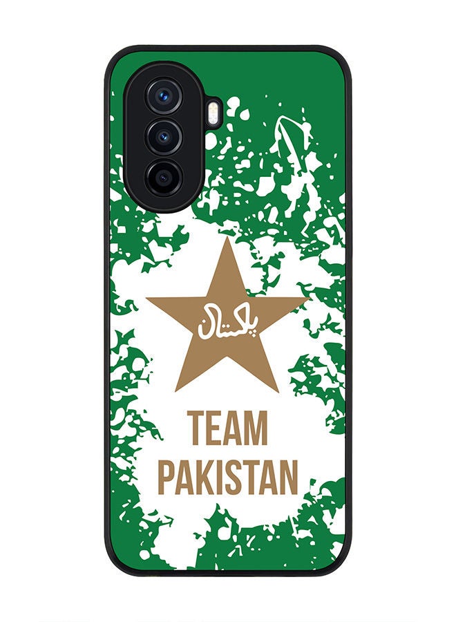 Stylizedd Rugged Black edge case for Huawei Nova Y70  Slim fit Soft Case Flexible Rubber Edges Anti Drop TPU Gel Thin Cover - Team Pakistan - Image 1