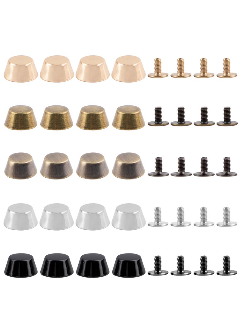 Framendino Framendino 20 Pack Alloy Screw Back Spike Purse Handbag Feet Studs Rivet for DIY Leather Craft 5 Colors 