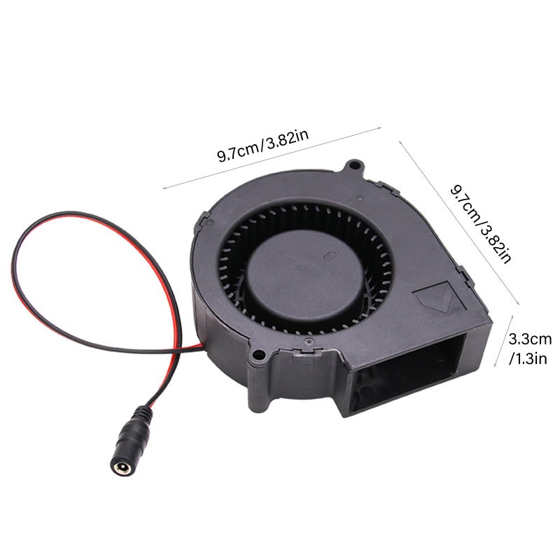 97x33mm 12V Heavy Duty Centrifugal Cooling Fan 5500RPM Twin Bearing For Grill PC Case Waste Oil Heater - Image 4