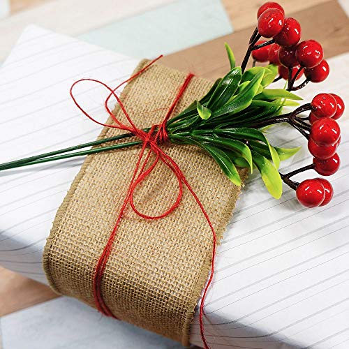 CT CRAFT LLC Burlap Fabric Wired Ribbon 3" x 20 Yards Natural Color for Christmas Home Wedding Decor Gift Wrapping Tree Topper Bow Wreath Bouquet DIY Crafts - Image 5