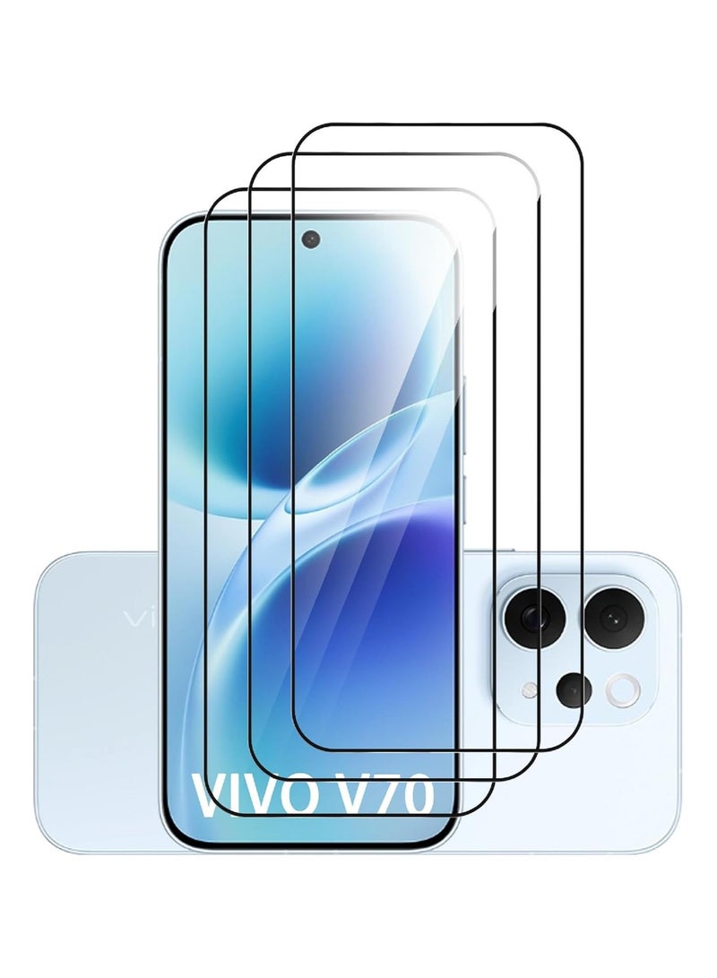 عام [عبوة من 3 قطع] واقي شاشة متوافق مع Vivo V70 5G، زجاج مرن فائق الشفافية، رفيع للغاية، متوافق مع الحافظات، عالي الحساسية، مقاوم للخدش، وخالٍ من الفقاعات. - Image 1