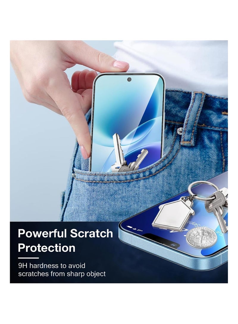 عام [عبوة من 3 قطع] واقي شاشة متوافق مع Vivo V70 5G، زجاج مرن فائق الشفافية، رفيع للغاية، متوافق مع الحافظات، عالي الحساسية، مقاوم للخدش، وخالٍ من الفقاعات. - Image 4