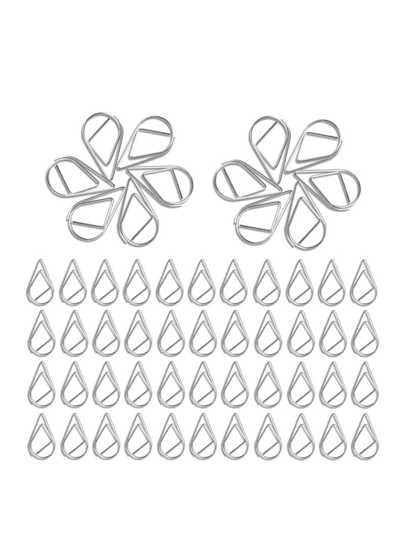 SYOSI Metal Paper Clips, 150 Count Silver Waterdrop Shaped Paperclips, Bookmarks, Elegant Home Office Supplies for Books, Photos, Posters, Notes, Memos, 15 x 25 mm - Image 1