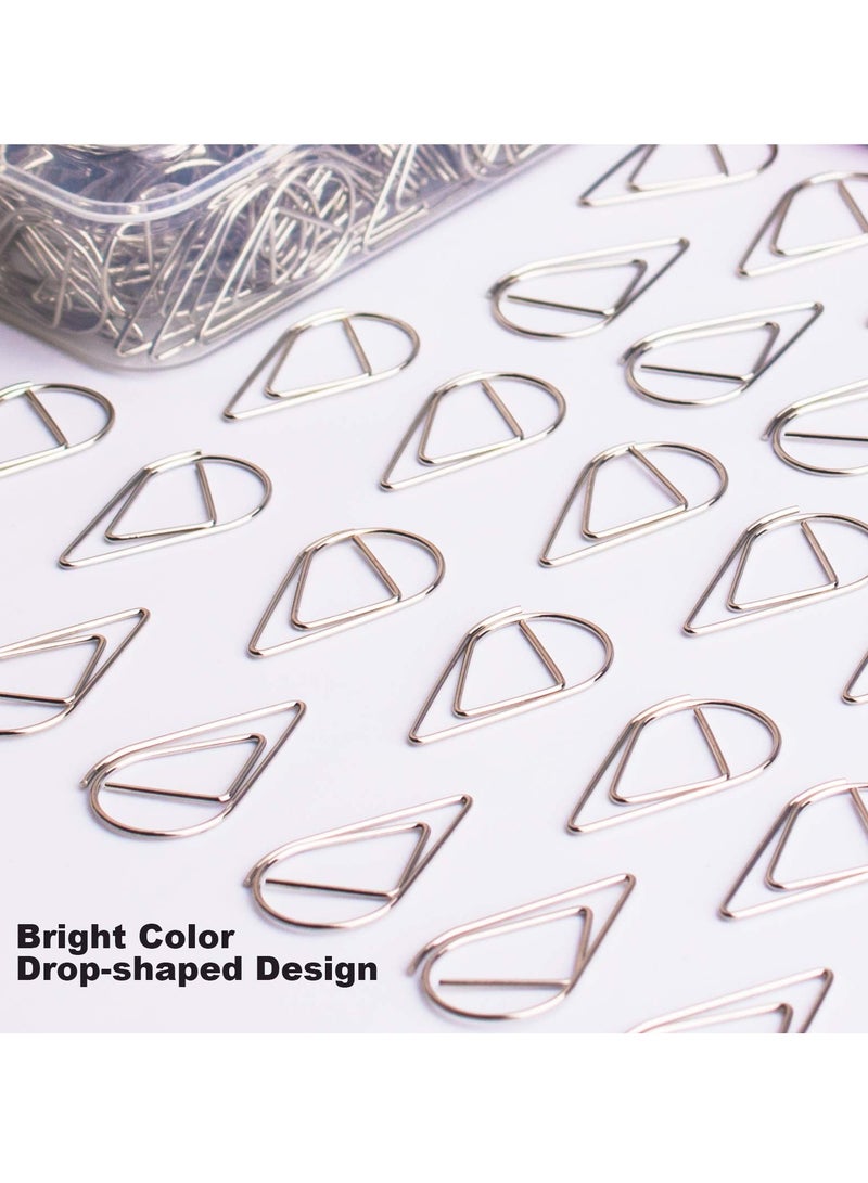 SYOSI Metal Paper Clips, 150 Count Silver Waterdrop Shaped Paperclips, Bookmarks, Elegant Home Office Supplies for Books, Photos, Posters, Notes, Memos, 15 x 25 mm - Image 3
