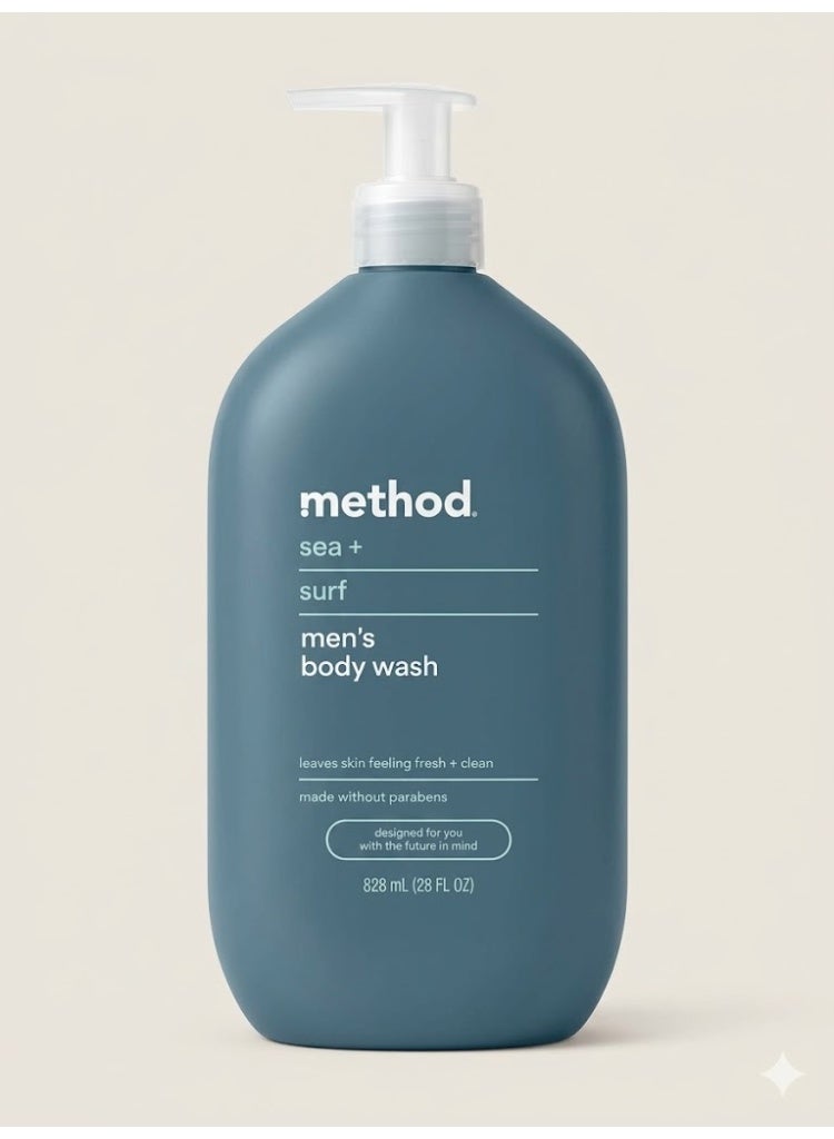 غسول الجسم من ميثود، بحري + أمواج، خالي من البارابين والفثالات، تركيبة قابلة للتحلل البيولوجي، 28 أونصة، (عبوة من 1)