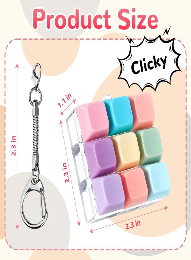 DEARIDAP Keyboard Fidget Toy, Keyboard Clicker Keychain, Anxiety & Stress Reliever Autism Toy, Push Bubble Sensory Fidget Toys for Kids Adults to Relief Pass Time - Image 2