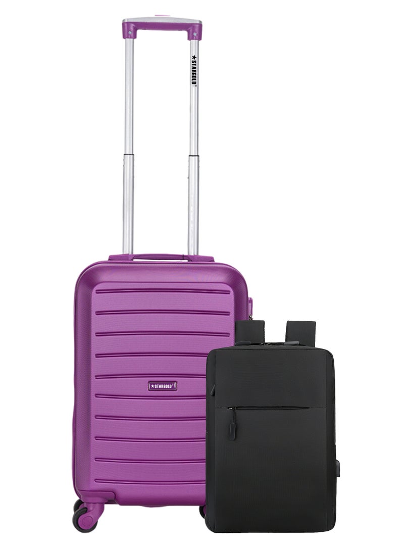 STARGOLD 20-Inch Carry-On Luggage with Free Laptop Backpack – Lightweight Hard Shell Suitcase, ABS Unbreakable Travel Bag with 360° Rotating Wheels & Combination Lock