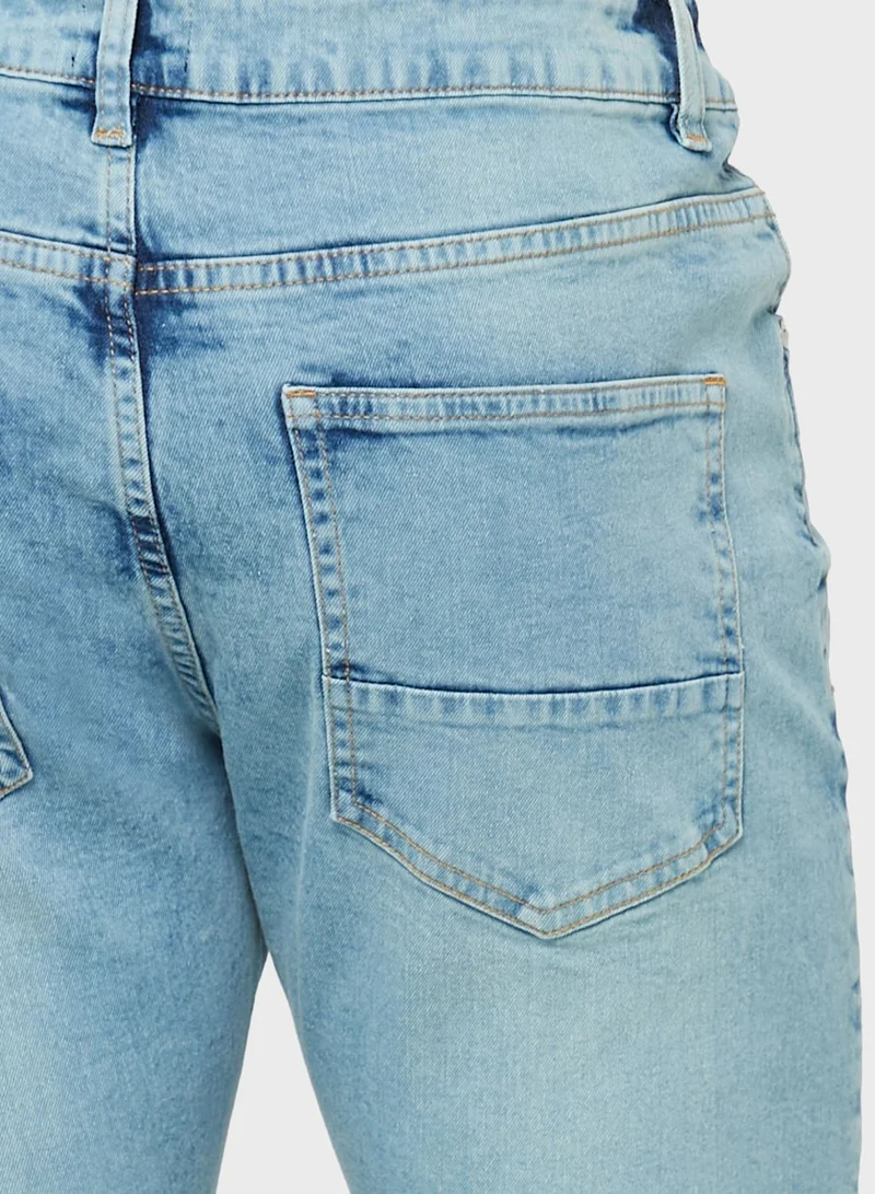Seventy Five Washed Pocket Jeans
