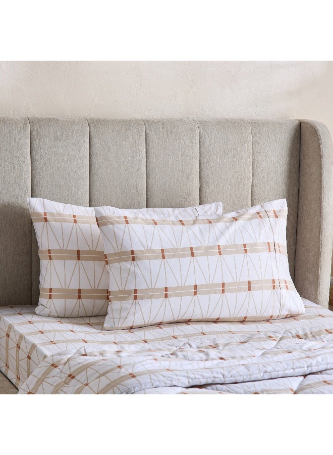 Home Box Malta Lattice 2-Piece Printed Cotton Pillowcase Set - 50x75 cm  - Image 1