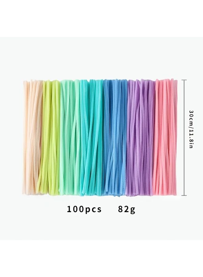 100 Pcs Macaron Series Mixed Colors Soft Flexible Chenille Stems For DIY Crafts And Decorations - Image 2